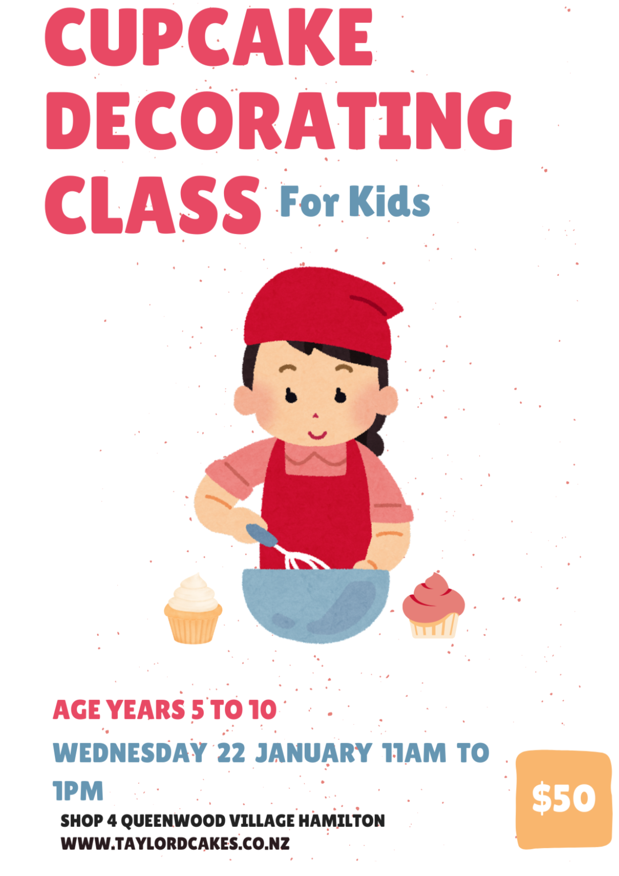 SCHOOL HOLIDAY Mini (5-10 year) Cupcake Class